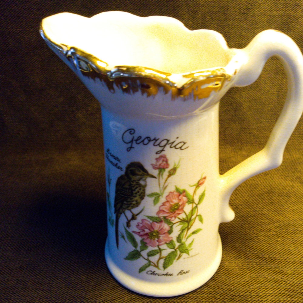 Georgia Ceramic Pitcher with Gold Trim